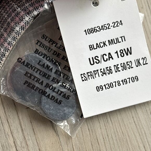 NWT Women’s Kasper Old Money Preppy Plaid Blazer Two Button Size 18W - Picture 10 of 10